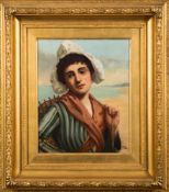 Attributed to Francis James Barraud [1856-1924]- Jeannette; portrait of a Fishergirl,
