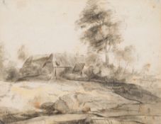 William Payne [1755-1830]- An upland ravine,:- signed W. Payne bottom right, watercolour, 16 x 11.