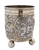 A German parcel-gilt silver beaker, maker IP above a star,