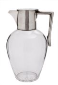 A late Victorian silver mounted and clear glass claret jug, maker Mappin & Webb, London,
