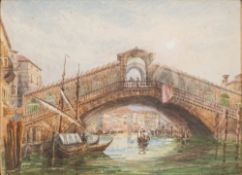 John Whitacre Allen [19/20th Century]- Rialto Bridge, Venice,