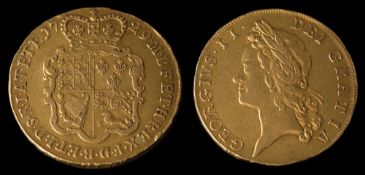 Five Guineas dated '1729',: young laureate head left, GEORGIVS.II.DEI.