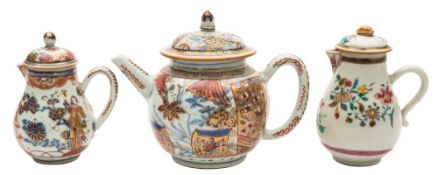 A London decorated Chinese teapot and cover,