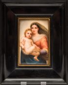 Two KPM porcelain rectangular plaques: of the Sistine Madonna and Child after Raphael and Jesus in