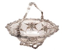 A George III silver swing handled epergne basket, maker T.