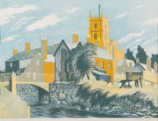 * Clifford Cyril Webb [1895-1972]- Leominster; Ludlow:- two, linocuts in colours each signed,
