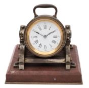 A Victorian French bronze and marble clock in the form of a canon: the eight-day duration timepiece