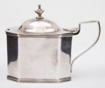A George III silver mustard pot and cover, maker Charles Chesterman II, London,