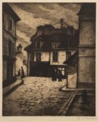 Christopher Richard Wynne Nevinson [1889-1946]- La Butte, Montmartre,