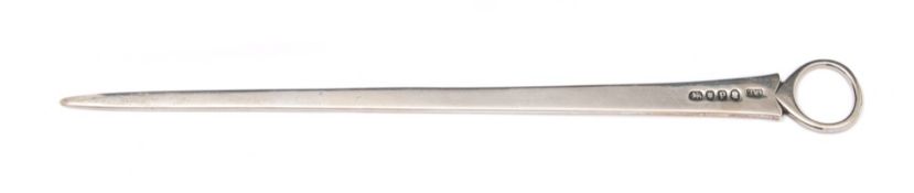 A George III silver meat skewer, maker Thomas Oliphant, London, 1790: 25.5cm. long, 59gms, 1.89ozs.