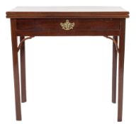 A George III mahogany rectangular tea table:,