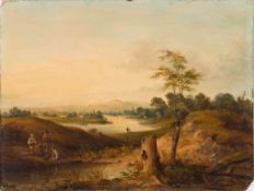 Circle of Robert Ladbrooke [1770-1842]- An extensive river landscape;