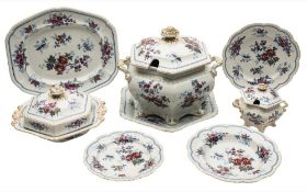 John & William Ridgway Stone China dinner service: in the Japan Flowers pattern,