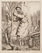 * Stanley Anderson [1884-1966]- Hedge laying,:- etching, signed in pencil image size 19 x 15cm.