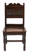 A late 17th/early 18th Century oak side chair:,