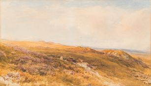 Thomas Collier [1840-1891] - A moorland scene, cattle,
