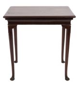 A George II mahogany rectangular side table:, the moulded top with re-entrant corners,