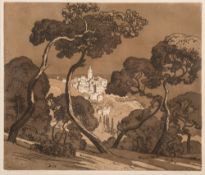 * Claude Francis Barry [1883-1970]- Old Bordighera from Monte Verde,