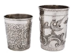 An 18th century Russian silver charka, maker's mark A.