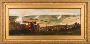 John Even Hodgson [1831-1895]- The Artists Rifles; on manoeuvres, Devil's Dyke, Brighton,