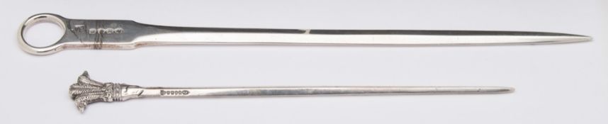 A George III silver meat skewer, maker Richard Crossley & George Smith IV, London,