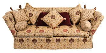 A contemporary Brights of Nettlebed knole settee:, with drop ends,