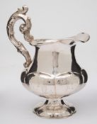 A Danish silver pedestal cream jug, bears assay mark for P.R.