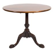 An 18th Century mahogany circular tea table:,