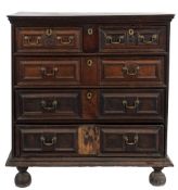 A 17th Century oak rectangular chest:,