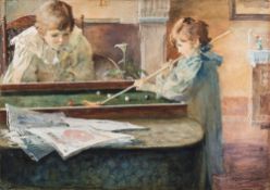 * Sir Alfred James Munnings [1878-1959]: Children Playing Bagatelle signed A.J.