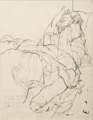 Robert O Lenkiewicz [1941-2002]- Death of Mrs Plotnik at Hotel Shem Tov, circa 1955,