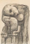 * Robert O. Lenkiewicz [1941-2002]- Figurative wood carving study,:- pencil drawing 28 x 19cm.