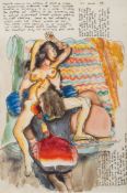 Robert O Lenkiewicz [1941-2002]- Exquisite sense of her melting at point of climax....