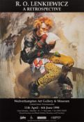 A signed R O Lenkiewicz Retrospective Exhibition Poster, Wolverhampton 1998,: 60 x 42cm.