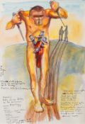 Robert O Lenkiewicz [1941-2002]- Lover with Four Memories,:- Project 8.