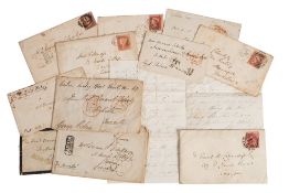 COLERIDGE, Mrs Derwent : a number of free front envelopes, etc. relating to the Coleridge family.
