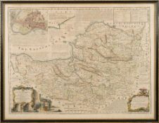 BROWN, Emanuel - An Improved Map of the County of Somerset : hand coloured map, 715 x 530 mm, Pub.