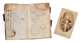 PALMERSTON, Lord : Diplomatic Passport (1838-1841) signed on the inside cover.