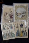 FASHION : A box of fashion prints, dress and knitting patterns,