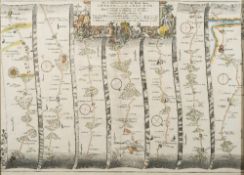 OGILBY, John - Continuation of the Road from London to Lands End : hand coloured map, 465 x 330 mm,
