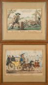 CARICATURES : Two caricature prints - 'The Faithful Shepherd' and 'The New State Carriage', f &g, n.