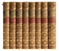 BINDINGS : Knight, Charles, The Popular History of England, 8 vols, illust, half calf,