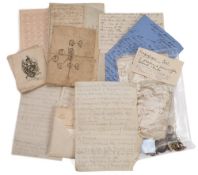 HOGG FAMILY : Genealogy - manuscript documents, letters, various ephemera, charms, bookplates,