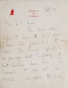 MAURIER, Daphne Du : ( 1907-1989 ) Cornish writer/author, 2 pp ALs on Menabilly headed notepaper,