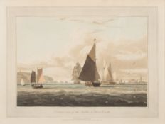 DANIELL, William : [1769-1837] - Distant view of The Needles & Hurst Castle,:- coloured engraving,