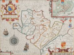 SPEED, John - Anglesey : hand coloured map, 505 x 370 mm, Thomas Bassett & Richard Chiswell, f & g,