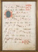 ILLUMINATED MANUSCRIPT : single leaf from a choir book probably North European,