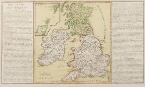 ANON - Des Isles Britanniques : hand coloured map, 315 x 295 mm (map size), f & g, c1750.