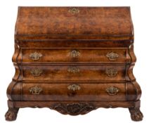 An 18th Century Dutch walnut bombe bureau:,
