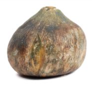 A Chinese jade model of a fig: naturalistically carved,